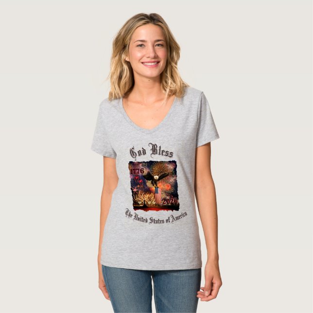 Camiseta 1776 - 2026 250º Aniversário das Mulheres da Améri (Frente Completa)