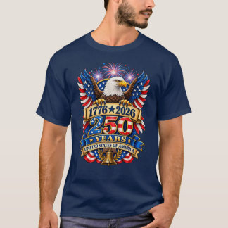 Camiseta 1776–2026 250 Anos Estados Unidos da América Camis