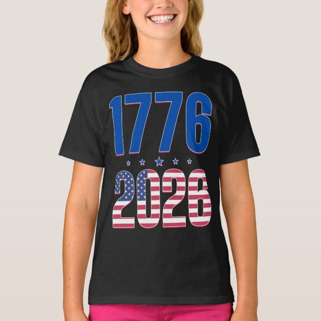 Camiseta 1776 2026 250 anos liberdade  (Frente)