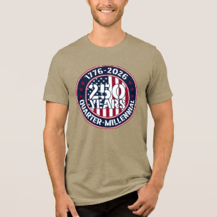Camiseta 1776 2026 250 Anos Quarto de Milênio Insígnia EUA