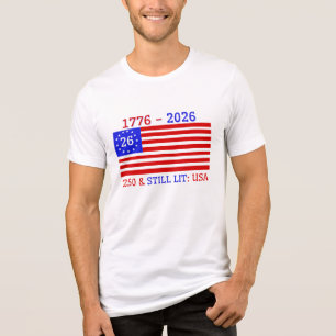 CAMISETA (1776 - 2026) 250 & STILL LIT: EUA