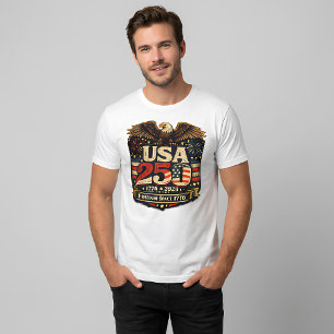Camiseta 1776-2026 EUA 250º Aniversário 4 de Julho