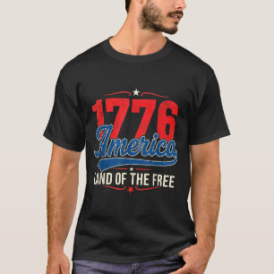 Camiseta 1776 América Terra Livre Vintage Patriótico