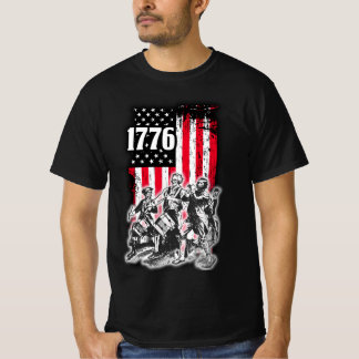 Camiseta 1776 Bandeira com imagem do Espírito de 76 Músicos