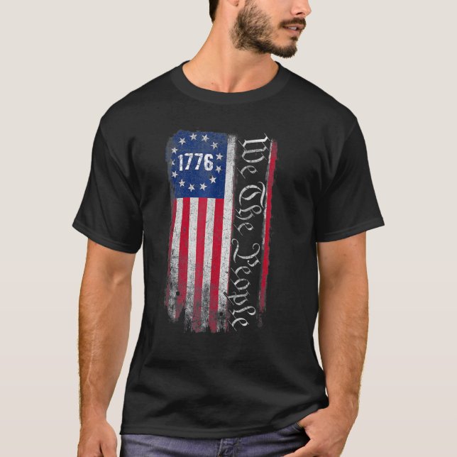 Camiseta 1776 Nós, As Pessoas Betsy Ross 4 De Julho America (Frente)