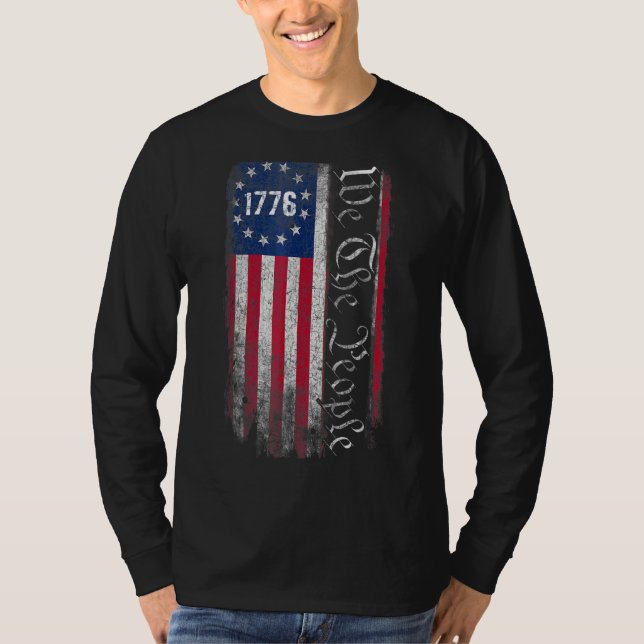 Camiseta 1776 Nós, As Pessoas Betsy Ross 4 De Julho America (Frente)