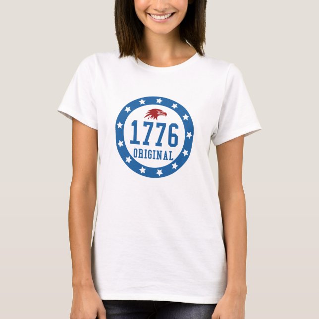 Camiseta 1776 Original 4 July Badge (Frente)