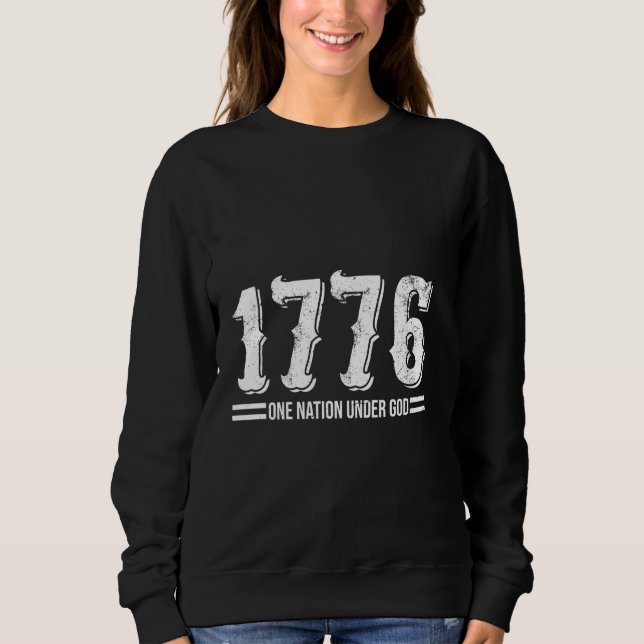 Camiseta 1776 Uma nação sob Deus 4 de julho para Patrioti (Frente)