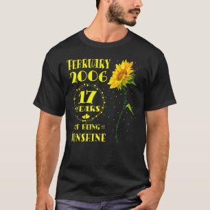 Camiseta 17.º aniversário 17 anos Girassol fevereiro