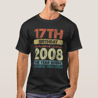 Camiseta 17.º aniversário Black Unisex Youth Small V Neck S