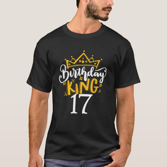 Camiseta 17.º aniversário do Rei com 17 anos Ideias do Part (Frente)