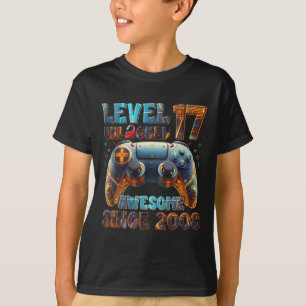 Camiseta 17.º Aniversário Garoto Vídeo Jogador Espetacular