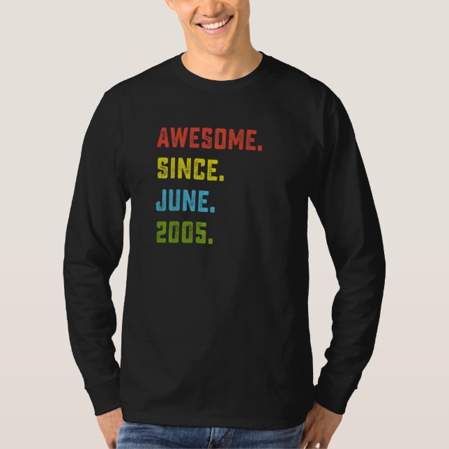 Camiseta 17.º Aniversário Impressionante Desde Junho De 200 (Frente)