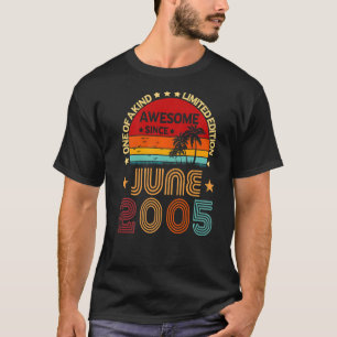 Camiseta 17.º Aniversário Impressionante Desde junho de 200