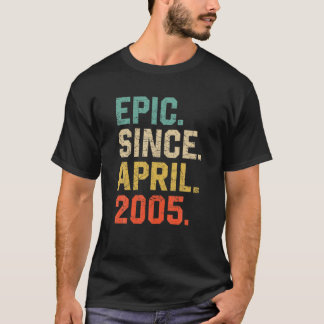 Camiseta 17.º Aniversário Para Epic De 17 Anos Desde Abril 