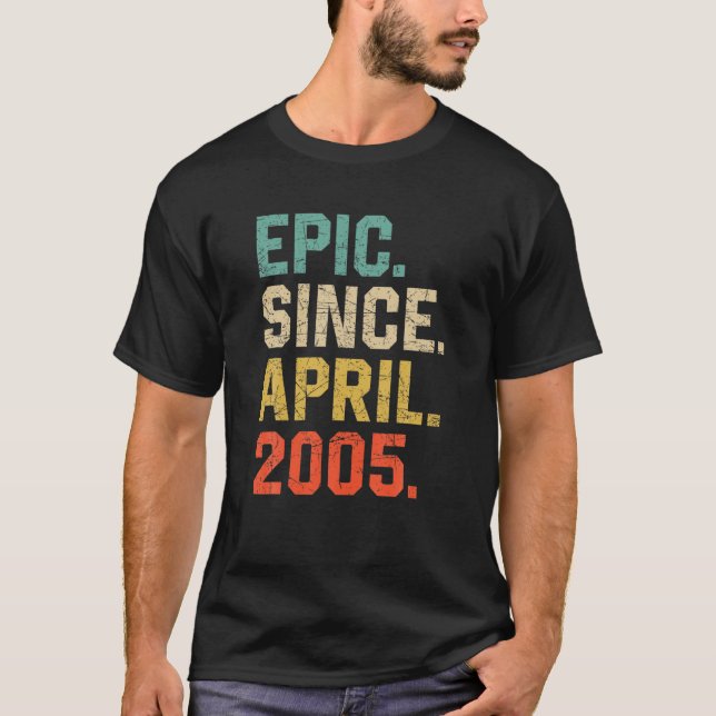 Camiseta 17.º Aniversário Para Epic De 17 Anos Desde Abril  (Frente)