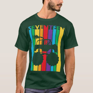 Camiseta 17.º Aniversário Presente 7 Monstro Caminhão 17 An