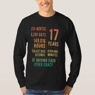 Camiseta 17 Anos Casados Engraçado 17.º Aniversário de Casa