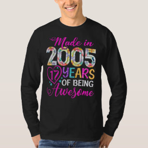 Camiseta 17 Anos De Idade 17º Aniversário Feito Em 2005 Gar