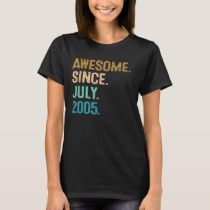 Camiseta 17 anos de idade incrível desde julho de 2005 17º