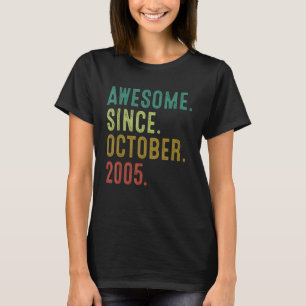 Camiseta 17 anos de idade incrível desde outubro de 2005 17