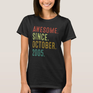 Camiseta 17 anos de idade incrível desde outubro de 2005 17