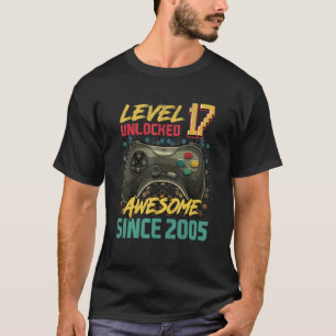 Camiseta 17 anos de idade Nível 17 Vídeo Gamer 17 desbloque