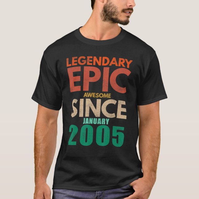 Camiseta 17 anos é incrível desde janeiro de 2005 17th Bir (Frente)