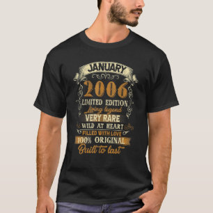 Camiseta 17 Anos Feitos Em Janeiro De 2006 17º Aniversário