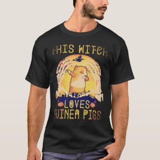 Camiseta 17 Esta Bruxa Ama Porquinhos da Índia no Halloween