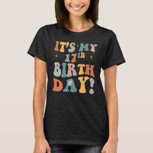 Camiseta 17.o aniversário 17 anos Retro 70 anos
