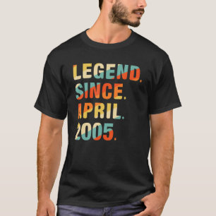 Camiseta 17.o aniversário Legenda de 17 anos desde abril de