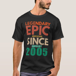 Camiseta 17 Years Old Awesome Since January 2005 17th Bir
