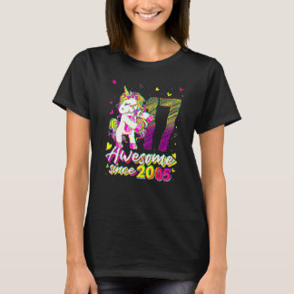 Camiseta 17 Years Old Unicorn Flossing 17th Birthday Unicor