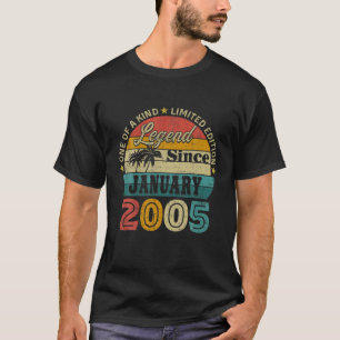 Camiseta 17Th Birthday 17 Years Old Retro Legend Since Janu