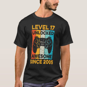 Camiseta 17th Birthday Level 17 Unlocked Awesome Since 200