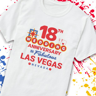 Camiseta 18ª Casais de aniversário de casamento Viagem de