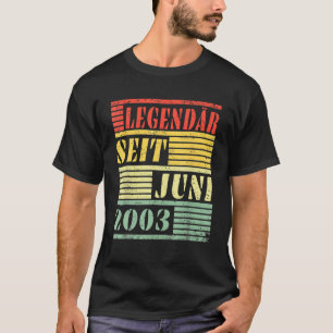 Camiseta 18ª Legenda De Presente De Aniversário, Junho De 2