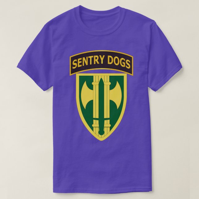 Camiseta 18ª página do MP Brigade Sentry Dogs com texto (Frente do Design)