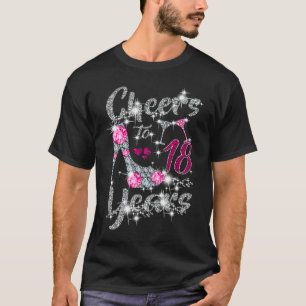 Camiseta 18º Aniversário Cheers To 18 Year Old Wine High