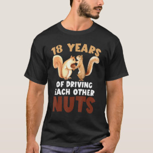 Camiseta 18º Aniversário De Casamento 18 Anos De Condução C