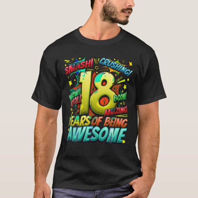 Camiseta 18º aniversário Estilo de BD Estilo Estilo Estilo  (Frente)