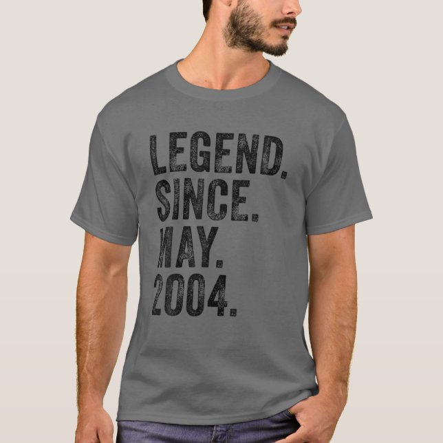 Camiseta 18º Aniversário Nascer 18 Anos De Legenda Desde 20 (Frente)