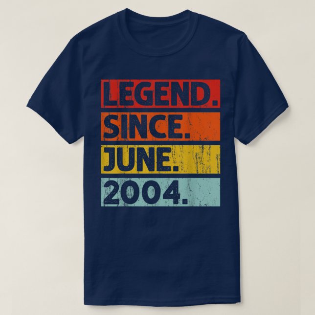 Camiseta 18º aniversário Oferece lenda desde junho de 2004  (Frente do Design)