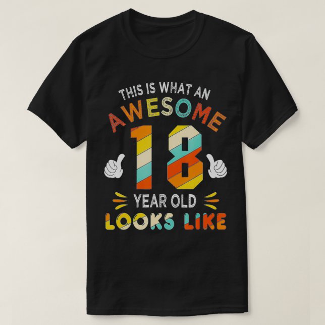 Camiseta 18º Aniversário Oferece Presentes Para Óculos Incr (Frente do Design)
