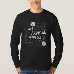 Camiseta 18º aniversário, Quadrado de Nascimento, Matemátic