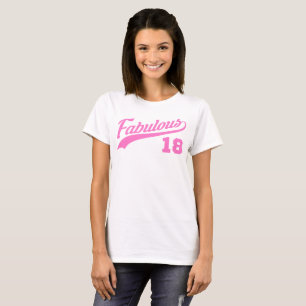 Camiseta 18º aniversário rosa