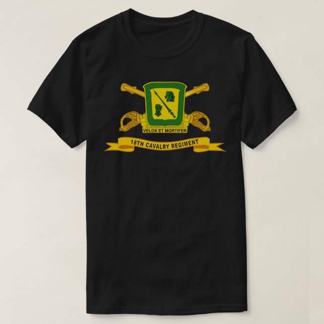 Camiseta 18º Regimento de Cavalaria com Br Ribbon (Frente do Design)