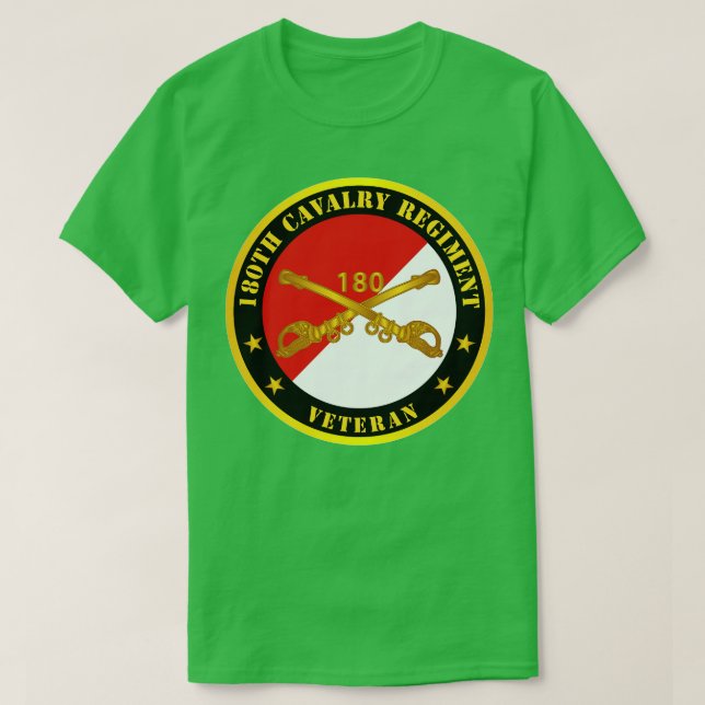 Camiseta 180º Regimento de Cavalaria Branch Veteran Red Whi (Frente do Design)
