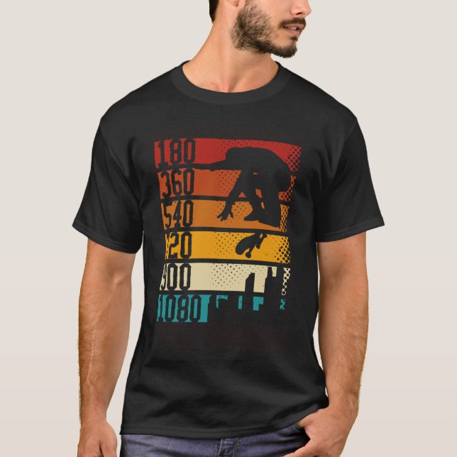 Camiseta 180 360 540 720 900 1080 Skateboard S (Frente)